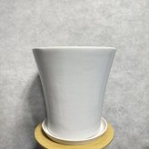 植木鉢 おしゃれ 大型 陶器 13号 受け皿付き セット KONTON コントン WYモダン マット釉 白 ホワイト L 直径40cm 底穴あり 室内 観葉植物 丸型 ラウンド 広口 モダン ナチュラル インテリア リビング オフィス 店舗 ホテル 半磁器 セラミック 焼き物 フロアポット WY-15MW13P