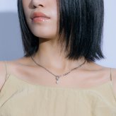 ネックレス 二重 チェーン パールチャーム ブラス ペアアクセ ユニセックス お揃い