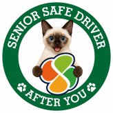 カーサイン 高齢者マーク SENIOR SAFE DRIVER スキフトイボブテイル ステッカー シール 直径13cm 肉球 日本製 車