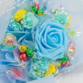 キャンディー フラワー ブーケ 花 造花 プレゼント 卒業 卒園 オレンジ むらさき ピンク 赤 水色 青 黄緑 黄色 誕生日 女性 祖母 友達 退職祝い 上司 還暦祝い 結婚記念日 母の日 両親 発表会 贈り物 送別会 歓迎会 送料無料 