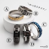 ステンレス 回る 指輪 ギミックリング ギアリング ストレス解消リング メタリック シルバー 5タイプ プチプラ 高見え かっこいい メンズ 男性 金属アレルギー対応