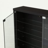 ガラスコレクションケース 不二貿易 ロータイプ 4段 ブ 高さ90cm 幅90cm 奥行き29cm 強化ガラス棚 可動棚 フィギュア コミック収納に最適