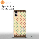 Xperia 5V Xperia 5V スマホケース 背面ケースソフトケース ドット 水玉 C ベージュ ミント +アルファベット 2023年 10月発売 nk-xp55-tp1647i