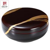 純金箔工芸 溜塗 金彩 夏目菓子器 ギフト 蒔絵 漆器 国産 溜塗り 菓子器 金沢漆器 高級【沖縄県・離島 配送不可】