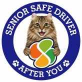 カーサイン 高齢者マーク SENIOR SAFE DRIVER アメリカンカール ステッカー シール 直径13cm 肉球 日本製 車