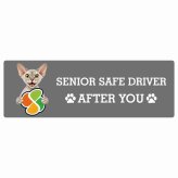 カーサイン 高齢者マーク SENIOR SAFE DRIVER デボンレックス ステッカー シール 長方形 20x6.7cm 肉球 日本製 車