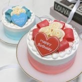 【選べる10色】キラキラリボンと白薔薇センイルケーキ【薔薇】【記念日に】4号5号