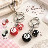 ビリヤード 8ボール キーホルダー サイコロ バッグチャーム アクセサリー カラビナ付き ミニチュア おしゃれ かわいい 鍵 エアポッズケース 飾り 卒業祝い プレゼント ギフト