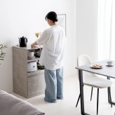食器棚 キッチン収納 ロータイプ 棚 キッチンラック Topu トープ レンジ台 レンジボード 収納ラック 引き出し スリム 木製 キャビネット スライドトレー カウンター 大型レンジ対応 キャスター付き 幅60 新生活