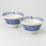 ドット雷紋龍 多用丼ペア 磁器 美濃焼 やきものの里から、暮らしを贈ります。　ギフト 食器 セット テーブルウェア