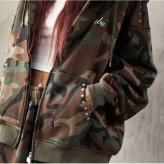 FUBU フブ パーカー メンズ レディース fam-62706 スタッズ ジップ フーディー フルジップ ジップアップ スウェット 迷彩 カモフラ 刺繍 ビッグシルエット ストリート ヒップホップ ダンス カジュアル トップス M L XL XXL 2026FW Karlas