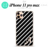 iPhone11ProMax iPhone11pro max スマホケース ハードケース ストライプ 黒 グレー +アルファベット メンズ レディース nk-i11pm-712i