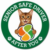 カーサイン 高齢者マーク SENIOR SAFE DRIVER アビシニアン マグネット 強力 直径13cm 肉球 日本製 車 ステッカー