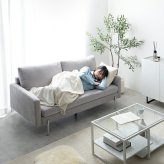 ソファ 座椅子 フロア 2.5人掛け ロー ー 二人用 3人 2P 3P 傷に強い 低い low ロー設計 肘付き 肘置き ひじ掛け アームレスト 広々 ふかふか 脚付き 弾力 ペット 幅153 コンパクト 一人暮らし 1人