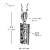 ハワイアンジュエリー ネックレス スクロール シルバー ネックレス 刻印 無料 誕生石入れ可 ダブル プレート Sサイズ 30.5mm ロジウムコーティング シルバー925 ギフトラッピング可能 メンズ レディース ハロウィン 【品番：CG-SP310】