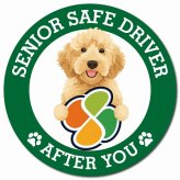 カーサイン 高齢者マーク SENIOR SAFE DRIVER オーストラリアンラブラドゥードル マグネット 強力 直径13cm 肉球 日本製 車 ステッカー
