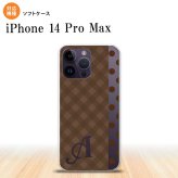 iPhone14 ProMax iPhone14 Pro Max スマホケース 背面ケースソフトケース チェック ドット 茶 +アルファベット 2022年 9月発売 nk-i14pm-tp1525i
