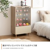推し活 棚 推し活収納 コレクションケース 幅50cm ガラスケース フィギュアケース 引き出し付き 可動棚 アクスタ収納 木目調
