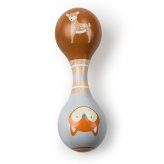 メリーマイヤー ライカ フォックス&バンビ ウッドラトル 14.5cm シカ キツネ | Leika 知育 玩具 ベビー 赤ちゃん 用品 かわいい ファーストトイ モンテッソーリ Mary Meyer 木製 がらがら 積み木 正規輸入品