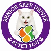 カーサイン 高齢者マーク SENIOR SAFE DRIVER ターキッシュアンゴラ ステッカー シール 直径13cm 肉球 日本製 車