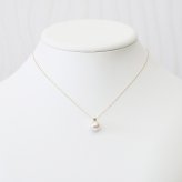 ［pearl601］8mm - 8.5mm ホワイトピンク ペンダント ネックレス 5月 誕生石 エメラルド あこや真珠