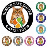 カーサイン 高齢者マーク SENIOR SAFE DRIVER ソマリ ステッカー シール 直径13cm 肉球 日本製 車