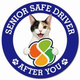 カーサイン 高齢者マーク SENIOR SAFE DRIVER ジャパニーズボブテイル マグネット 強力 直径13cm 肉球 日本製 車 ステッカー