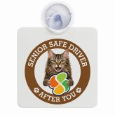カーサイン 高齢者マーク SENIOR SAFE DRIVER ラパーマ 車内用 吸盤タイプ 収れん火災防止タイプ 肉球 日本製 車 ステッカー