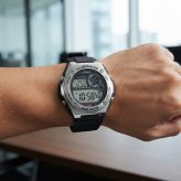 箱なし カシオ 腕時計 メンズ ブラック シルバー デジタル CASIO 海外モデル 10年電池 100m防水 デュアルタイム ストップウォッチ タイマー アラーム LEDライト スポーツ プレゼント ギフト 成人 卒業 入学