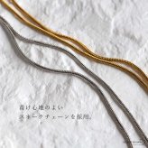 ステンレス オーバルネックレス ニュアンス 2カラー レディース ペンダント 楕円 中抜き 変形 曲線 メタル 艶感 華奢チェーン シンプル モダン 上品 きれいめ 大人 カジュアル アクセサリー ワンポイント 重ね付け おしゃれ