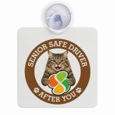 カーサイン 高齢者マーク SENIOR SAFE DRIVER クリリアンボブテイル 車内用 吸盤タイプ 収れん火災防止タイプ 肉球 日本製 車 ステッカー