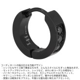 ライオンハート シングル フープピアス ブラック 黒 ブラックジルコニア サージカルステンレス 金属アレルギー対応 片耳用 1点売り メンズ ブランド