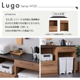 キッチンカウンター ゴミ箱収納 日本製 特殊鋼板を使った組み合わせ 【Lugo-ルゴ-】120cm オープン収納+ゴミ箱上カウンター：