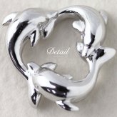 ハワイアンジュエリー シルバー ネックレス 3ドルフィン イルカ ネックレス ロジウムコーティング シンプル シルバー925 ギフトラッピング可能 チェーン 長さ選べる メンズ レディース 誕生日 プレゼント ハロウィン 【品番：CG-002-11-02】