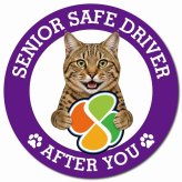 カーサイン 高齢者マーク SENIOR SAFE DRIVER ピクシーボブ マグネット 強力 直径13cm 肉球 日本製 車 ステッカー