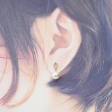 ［pearl626］ 8mm -  8.5mm パール ピアス ダイヤ あこや真珠 K18YG K18WG 0.06ct ダイヤモンド 天草