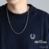シルバー925 唐草模様 アラベスク ペーパーチェーン 幅4mm シルバー ネックレスチェーン 重厚 フックタイプ シルバーネックレス メンズ 男性 金属アレルギー対応