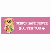 カーサイン 高齢者マーク SENIOR SAFE DRIVER ペキックス ステッカー シール 長方形 15x5cm 肉球 日本製 車