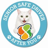 カーサイン 高齢者マーク SENIOR SAFE DRIVER ターキッシュアンゴラ マグネット 強力 直径13cm 肉球 日本製 車 ステッカー