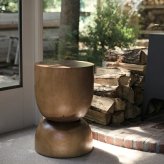 スツール サイドテーブル 天然木 木製 モンキーポッド ウッドスツール スワー SUAR ドゥワ 直径35cm 高さ50cm 木目 丸 屋内 リビング 玄関 寝室 花台 ナイトテーブル おしゃれ モダン デザイナーズ インテリア 業務用