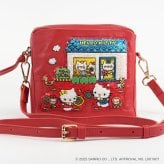 Hello kitty × tamaoworld ハローキティ テニス ショルダーバッグ レッド tennis Red SHO3890 送料無料 キティちゃん ミミィちゃん 羊革 天然皮革 刺繍 テニス 赤 ショルダー バッグ