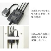 WALL SEVENSTAND セブンスタンド A2対応 スマート設置オプションセット-電源タップ-電源タッププレート ケーブル収納 コード収納 背面収納 整理 配線整理 ブラック スチール製 延長コード セット すっきり おしゃれ パーツ 部品 モダン