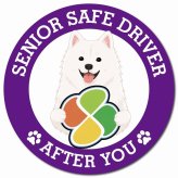 カーサイン 高齢者マーク SENIOR SAFE DRIVER 紀州犬 マグネット 強力 直径13cm 肉球 日本製 車 ステッカー