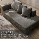 ソファ 座椅子 エルマR2.5P 幅184cm 3人掛け 2.5人掛け 肘付き 大型 カウチ ロータイプ クッション3個 脚取り外し 高さ調整 広々座面 腰掛け ゆったり くつろげ ポリエステル グレー アイボリー 開梱設置サービス付き