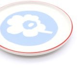 マリメッコ ウニッコ プレート 20cm ホワイト/ライトブルー/オレンジレッド marimekko UNIKKO 皿 食器 ギフト 耐熱 電子レンジ対応 結婚祝い プレゼント 贈り物