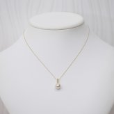［pearl592］ 8mm - 8.5mm ホワイトピンク ペンダント ダイヤモンド付 あこや真珠 0.06ct
