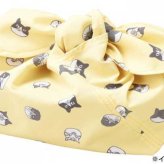 あづま袋 猫柄 イエロー ピーチスキン 軽量 バッグ エコバッグ 風呂敷バッグ 和風 和モダン 洗濯可 おしゃれ ギフト プレゼント 雑貨 SF-8306-YE セトクラフト