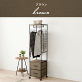 収納家具 ラック ハンガー 幅40cm 引出し2杯 キャスター付き ハンガーポール 収納 コートハンガー 洋服掛け 衣類収納 ポールハンガー フック コート掛け 雑貨 タオル 小物 帽子 コート 子供部屋 移動式 おしゃれ シンプル 新生活 一人暮らし