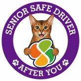 カーサイン 高齢者マーク SENIOR SAFE DRIVER アビシニアン ステッカー シール 直径13cm 肉球 日本製 車