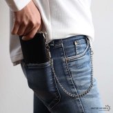 ウォレットチェーン 財布 喜平チェーン シンプル シルバー 大きめ 2クリップ 便利 ズボン アメカジ 財布紐 盗難防止 紛失防止 プチプラ メンズ 男性